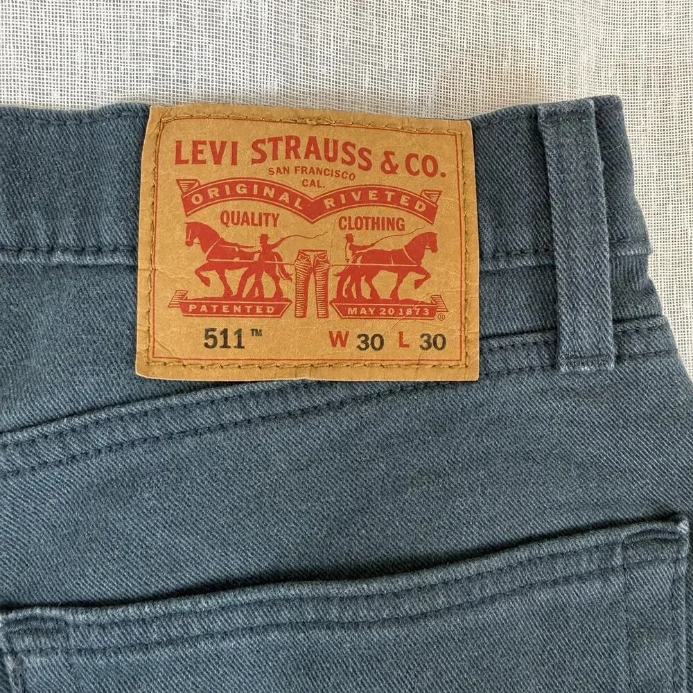 Levi’s‎ 511 Slim Fit Men's Jeans 30x30 Blue Green Stretch Denim Pants